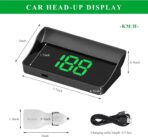 Heads Up Display for Car, Windshield Projection Digital Speedometer with USB Cable & Car Charger Adapter, Plug and Play HUD w/Large Font Display & Overspeed Alarm for Most Vehicles (KM/H) - Image 2