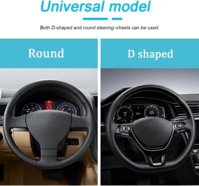 Bling Car Steering Wheel Cover, 15 Inch Crystal Rhinestones Elastic Stretch Breathable Vehicle Steering Wheel Protector for Women Girls, Universal Auto Interior Accessories (Black) - Image 4