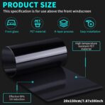 Windshield Tint Strip, 2 Pack Window Tint Car, 5% VLT Sun Shading Heat & UV Protection Windshield Solar Protection Film for Cars, Include 2 Squeegee, 59.06 x 7.87 Inch - Image 2