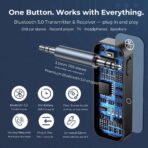 C28 Bluetooth 5.0 Transmitter Receiver, 2-in-1 Wireless 3.5mm Aux Adapter for Old Car Stereo, TV, Record Player, Headphones & Speakers – Plug & Play, No App Needed - Image 6