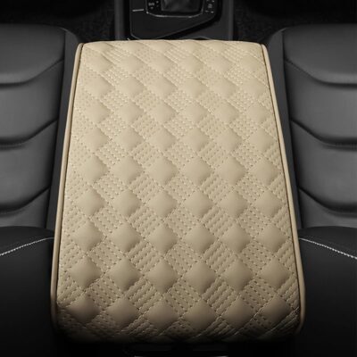 Car Armrest Cushion, Automotive Anti-Scratch Leather Memory Foam Center Console Pad Cover Protector Elbow Pillow Armrest Seat Box with Organizer Pockets Storage Bag, Universal Fit - Image 6