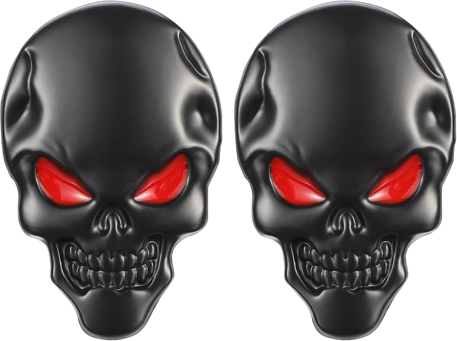 61T55Byu3hL._AC_SL1500_.jpg TOMALL 2Pcs Skeleton Skull Logo Devil Death Emblem Badge 3D Metal Decals Stickers Decoration for Cars Trucks Motorcycle Mobile Phone Computer Laptop for Men Boy(Black Red) - Image 1