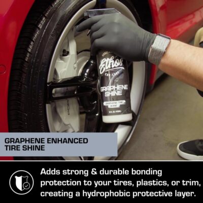 Ethos Graphene Shine - Trim & Tire Shine Spray, High Sheen, Non Greasy, Sling Free Finish! Conditions and Protects Rubber with UV Protection (16 Oz) - Image 4