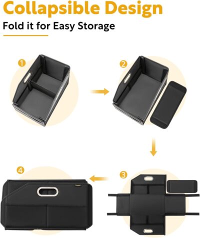 Car Seat Organizer, Front Seat Organizer, Collapsible Car Organizer and Storage for Backseat and Passenger Seat, Big Capacity with Elastic Bands can Hold Cups, Car Travel Essentials for Kids - Image 8