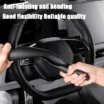 LoyaForba Car Steering Wheel Cover, Universal 15 Inch Leather Segmented Auto Steering Wheel Protector, Anti-Slip and Soft Breathable, Car Interior Accessories for Most Vehicle, SUV, Truck (Black) - Image 3