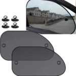 2PC Side Window Car Sunshade, Universal Car Window Shade for Baby, Sun Protection and Breathable Car Window Shade for Baby with Suction Cup Installation Accessories, for Cars (Black)