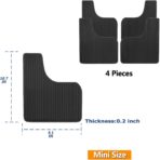 KEYOOG 4 Pcs Mini Size Universal Automobile Mud Flap, Splash Guard, Fit for Sedan, Hatchbacks, Soft Mud Guard of Sediment Resistant, 10.7 in/ 9.1 in/ 0.2 in Front & Rear (Black) - Image 7