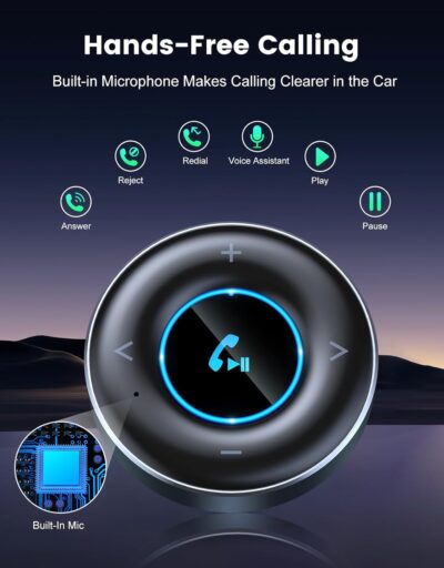 RIWUSI Bluetooth AUX Adapter for Car, [Plug and Play] Bluetooth 5.3 Receiver, 3.5mm AUX Car Adapter for Home Stereo/Speakers/Wired Headphones, Hands-Free Calls, Dual Connection, Hi-Fi Music - Image 5