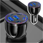 6 Port Car Charger USB C & USB A,75W Ultra-Fast Car Charger Adapter with Super/PD30W/PD/3.1A,Universal 12V/24V Cars Lighter USBs Adapter Cars Ports Chargers for Phone,Tablet