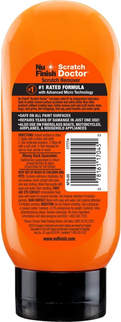 Nu Finish Car Scratch Remover, Scratch Removal for Cars Eliminates Paint Scrapes, Scuffs, Haze and Swirls on Cars, Boats and Motorcycles , 6.5 Oz, White - Image 10