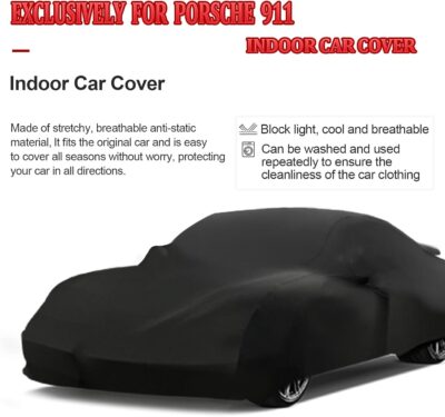 Indoor Car Cover for Porsche 911 928 718,Car Cover Indoor Soft for 911 with Storage Bag,Stretch Full Cover Protection for Auto Dust-Proof,Underground Garage,Car Show - Image 4