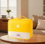 Travel Bag for Women Men Lightweight Large Organizer Travel Bag Storage Medicine Bag Portable Toiletry Essentials Waterproof Carry Case with Handle for Car Home Office School Outdoor Camping, Yellow