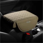 Car Armrest Cushion, Automotive Anti-Scratch Leather Memory Foam Center Console Pad Cover Protector Elbow Pillow Armrest Seat Box with Organizer Pockets Storage Bag, Universal Fit