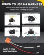 MAYELLO 4Pcs 4x6 LED Headlights DOT 60W Hi/Lo Sealed Beam Headlights Compatible with Peterbilt 379 Kenworth T800 T600 Freightinger Ford Probe Chevy Oldsmobile Cutlass H4651 H4652 H4656 H4666 H6545 - Image 8