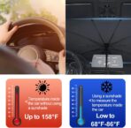 Car Windshield Sun Shade Umbrella, Foldable Automotive Sunshade Cover for Block UV Rays & Heat, Vehicle Interior Front Window Protector Accessories, Universal for Vehicles (Folding Handle) - Image 6