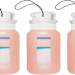 Yankee Candle Classic Paper Car Jar Air Freshener, Hanging Car Freshener, Long Lasting Car Fragrance, Pink Sands (Pack of 3)