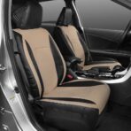 Motor Trend Beige Faux Leather Car Covers for Front Seats – Premium Automotive Bucket Seat Covers, Made for Vehicles with Removable Headrests, Interior Covers for Truck Van SUV - Image 2