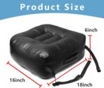 YOUFI Leather Seat Cushion Extra-Thick Booster for Office Chair to Rise Height - Full Filling for Support - with Breathable Cover, Handle and Buckle - Relieves Back Pain – 18"x16"x6" (Black) - Image 2