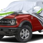 Waterproof Car Covers Replace for 2021-2025 Ford Bronco 2 Door, 6 Layers Silver All Weather Car Cover with Zipper Door & Windproof Bands for Snow Rain Dust Hail Protection