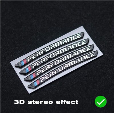 4PCS 3D Wheel hub Stickers Decorative Stickers M Sticker car Logo Badge Stickers Aluminum Alloy Material（Black） - Image 6