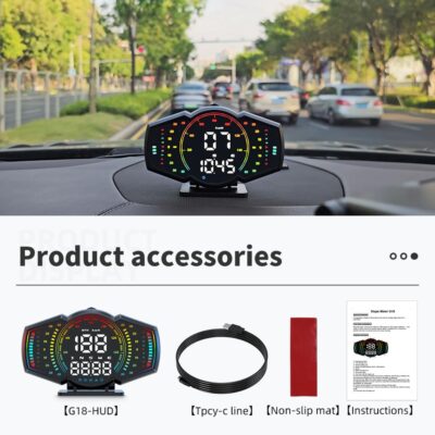 G18 Head Up Display, HUD Display for Cars Windshield, GPS Digital Speedometer MPH for All Cars, Car Compass, Altimeter, Multi-Function Display, Direction, Gradiometer - Image 8
