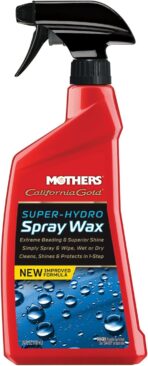 Mothers California Gold Super-Hydro Spray Wax, 24 oz. – Just Waxed Brilliance & Beading, Cleans, Shines & Protects in 1-Step, Use Dry or Wet as a Drying Aid or Over Existing Wax or Coating (05724)