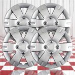 Set of 4 15" Push-on Silver 6 Spoke Hubcaps for Nissan Sentra 2007-2012