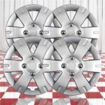 Set of 4 15" Push-on Silver 6 Spoke Hubcaps for Nissan Sentra 2007-2012