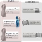 FLORICH Lumbar Support Pillow and Car Neck Pillow Memory Foam Integrated Lumbar Support Cushion with Headrest Pillow Ergonomic Car Seat Back Support for Head Waist Support Sciatica Pain Relief, Gray - Image 7
