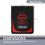 Mud Flaps for Semi Truck, 24''X30'' Heavy-Duty Mud Guards Splash Flaps，Black Semi Mud Flaps for Trailer Freightliner Kenworth Peterbilt - Image 4