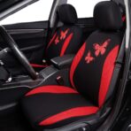 Flying Banner Butterfly car seat Covers ful Set Fashion Universal Lady Woman Female Rear Bench Split Colorized (Full Set, Red) - Image 3
