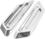 2Pcs Chrome Adhesive Car Side Fender Vent Air Flow Decoration Sticker 17 x 4.5cm Auto Replacement Parts