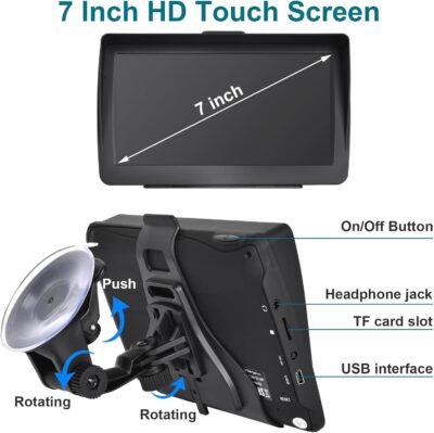 7-Inch HD Touchscreen GPS Navigator for Car, Truck & RV with 2025 Maps (Free Lifetime Updates), Voice Turn-by-Turn Guidance, Speed & Red Light Camera Alerts, Custom Truck Routing - Image 5