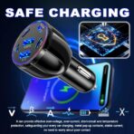 6 Port Car Charger USB C & USB A,75W Ultra-Fast Car Charger Adapter with Super/PD30W/PD/3.1A,Universal 12V/24V Cars Lighter USBs Adapter Cars Ports Chargers for Phone,Tablet - Image 4
