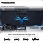 ZIMISI Car Windshield Sun Shade Umbrella, 55" x 31.5" Foldable Car UV Block Coating Shield Cover with 360° Rotation Handle, Front Window Heat Insulation Protection Accessory for Truck, SUV (L Size) - Image 5