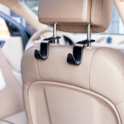 4 Pack Car Back Seat Headrest Hook Hanger for Purse Grocery Bag Handbag Hat, Purse Hook for Car with Clip - Image 6