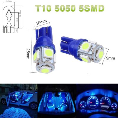 BlyilyB 12-Pack Ice Blue Replacement Stock # 194 T10 168 2825 W5W 175 158 Bulb 5050 5 SMD LED Light 12V Car Interior Lighting For Map Dome Lamp Courtesy Trunk License Plate Dashboard Parking Lights - Image 7