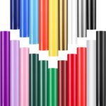 Permanent Vinyl - 20Pack Adhesive Vinyl Sheets Assorted Colors, Permanent Bundle, 12" x 11.8" Waterproof Outdoor Perfect for Home Decor Car Decal Sticker