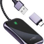 Wireless Carplay Adapter, 2025 Upgrade Converts Wired to Wireless Adapter for iPhone, Auto Connect Dongle for Apple Car Play, Bluetooth No Delay Control for Cars from 2016 and iOS 10+, Black