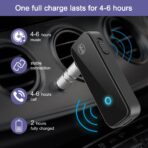 Aux Bluetooth Adapter for Car, 2 in 1 Bluetooth 5.3 Transmitter Receiver for Hands-Free Call, Noise Cancelling 3.5mm AUX Wireless Receiver for Home Stereo System/Headphones/Easy Connect - Image 3