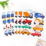 Cartoon Car Wall Stickers for Kids Room 48PCS Racecar Truck Vinyl Decals Waterproof Removable Vehicle Stickers for Nursery Playroom Decor Easy to Apply Reposition (Transportation Theme) - Image 6