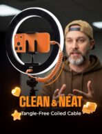 LISEN Coiled USB C Cable, 2 Pack for Android Auto & CarPlay Cable, Short Orange USB C Cable Compatible with iPhone 17 Pro Max Orange/16/15, Samsung Galaxy S25/S24/S23 A15/A14 - Image 4