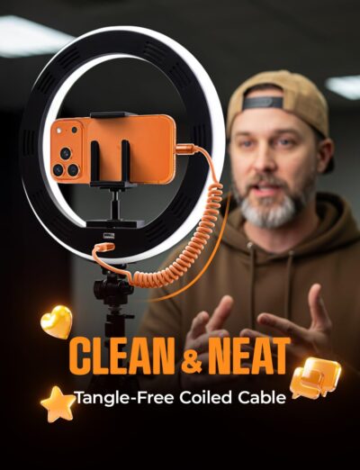 LISEN Coiled USB C Cable, 2 Pack for Android Auto & CarPlay Cable, Short Orange USB C Cable Compatible with iPhone 17 Pro Max Orange/16/15, Samsung Galaxy S25/S24/S23 A15/A14 - Image 4