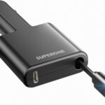 [Ultra Compact] SUPERONE iPhone Retractable Car Charger, Smaller Size Fast Car Charger Adapter with Retractable Apple Cable, Car Chargers for Apple iPhone 14 13 12 11 Pro/XS/XR/Mini/X/iPad/AirPods