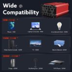 400W Car Power Inverter PD 30W Fast Charging,Vansoet DC 12V to AC 110V Car Inverter Aluminum Housing,USB C PD30W and USB-A QC 18W Port - Dual AC Plug Adapter Outlet for Vehicles,Laptop,Phones,Camera - Image 6