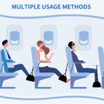 Foot Hammock Airplane Foot Rest for Train, Length Adjustable Travel Essentials with Eye Mask and Earplugs, Desk Foot Rest, Flight Essentials Airplane Foot Hammock (1 Set) - Image 5