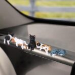 5 Pcs Mini Cat Figurines Car Decor Dashboard Accessories Cute Resin Cat Ornaments for Rearview Mirror Desk Decorations Funny Car Gifts Interior Decors - Image 4