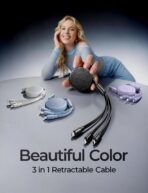 LISEN Multi Charging Cable, 3 in 1 Retractable Charging Cable, Retractable Car Charger with Type C/L/Micro USB Ports for iPhone 17 16 15 14 Pro/Samsung Galaxy S25/Kindle, Car Accessories for Women - Image 9