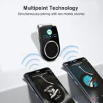 Bluetooth 5.0 Car Speaker, in Car Speakerphone, Bluetooth Receiver for Cell Phone Support Siri Google Voice Assistant, Built in Microphone&3W Speaker for Handsfree Calls, GPS, Music - Image 5