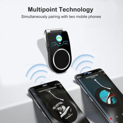 Bluetooth 5.0 Car Speaker, in Car Speakerphone, Bluetooth Receiver for Cell Phone Support Siri Google Voice Assistant, Built in Microphone&3W Speaker for Handsfree Calls, GPS, Music - Image 5